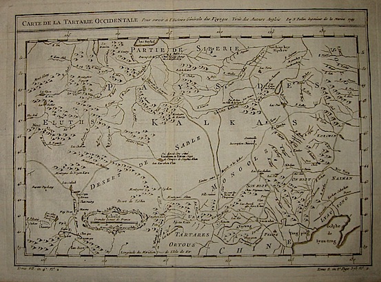 Bellin Jacques-Nicolas (1703-1772) Carte de la Tartarie occidentale... 1749 Parigi